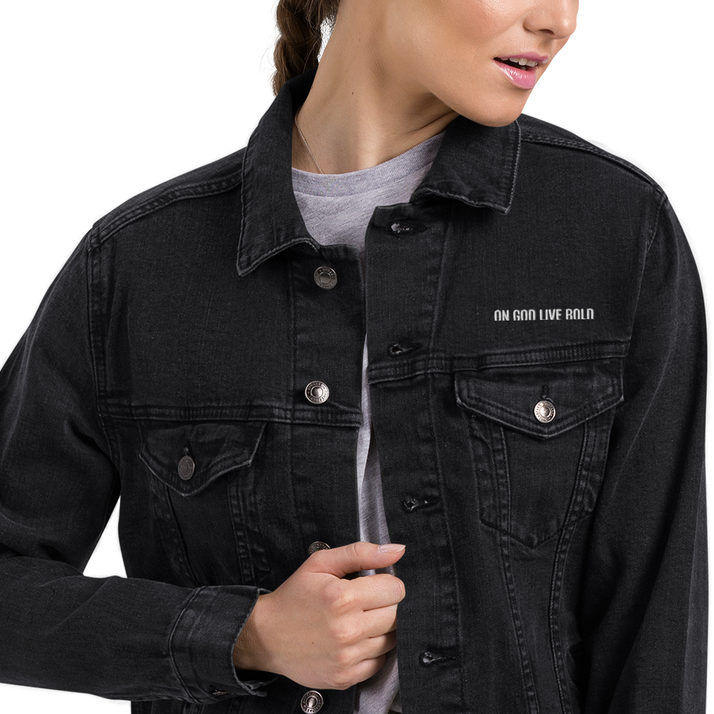 In His Hands Black Denim Jacket